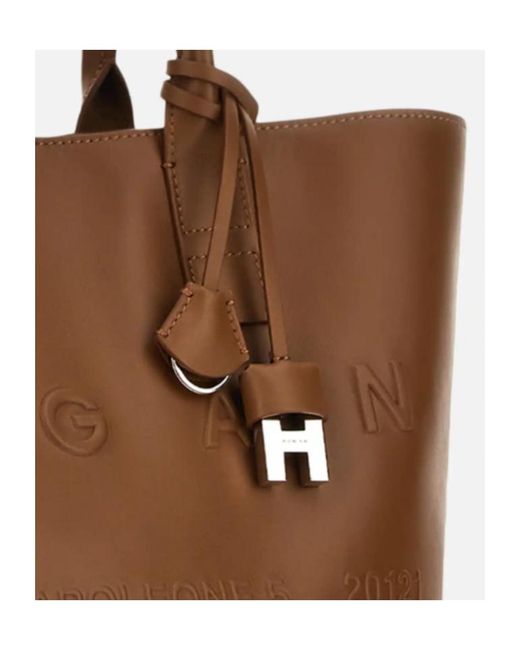 Hogan Brown Small Address Shopping Bag