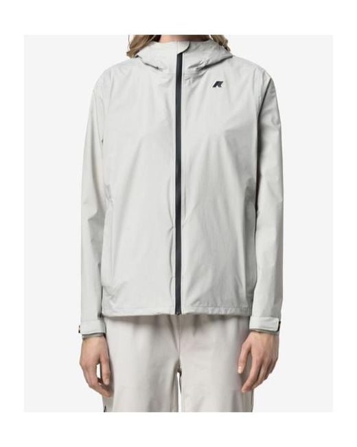 K-Way Gray Charmain Travel Hooded Jacket for men