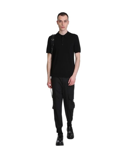 Neil Barrett Black Cropped Track Pants for men