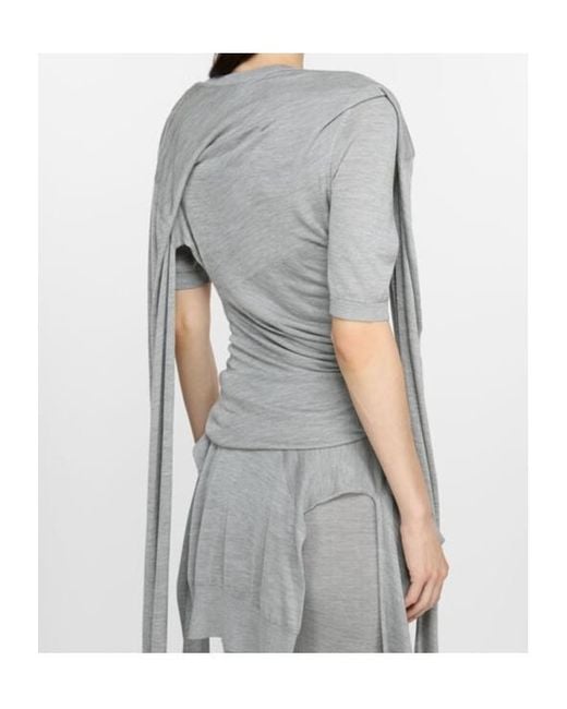 Acne Gray Asymmetrical T-Shirt