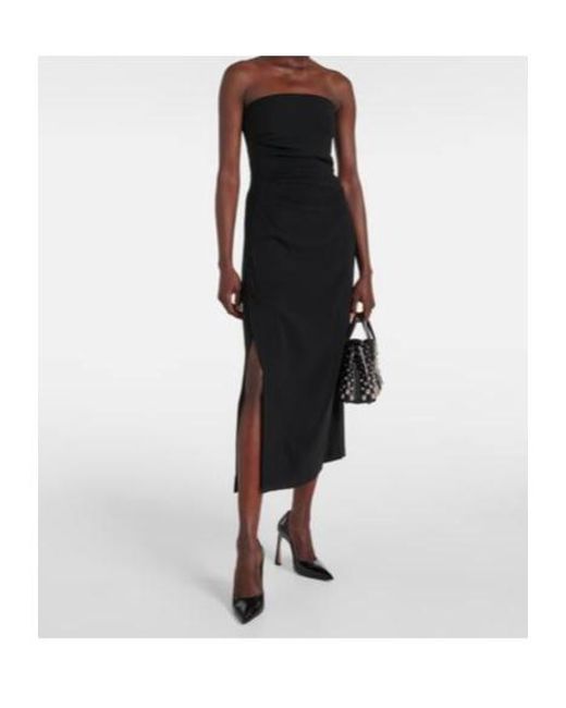 Proenza Schouler Black Strapless Midi Dress