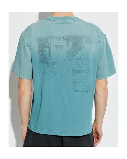 M I S B H V Blue Distressed Pocket T-Shirt for men