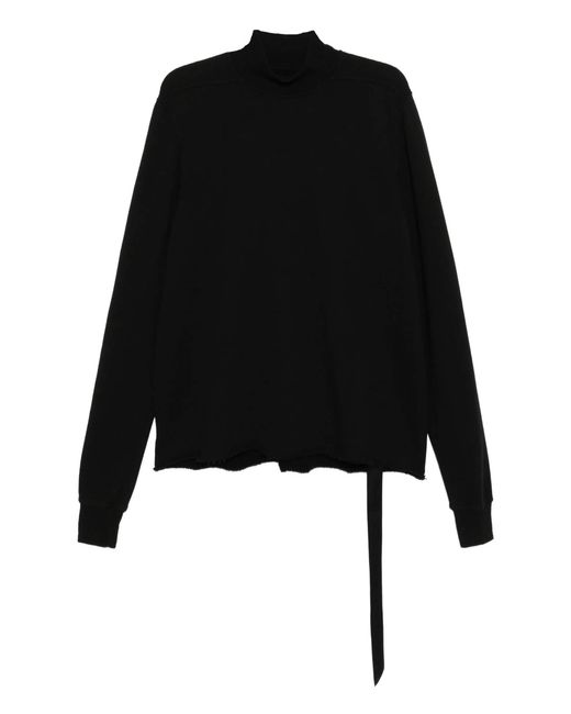 Rick Owens Blue Double Funnel Neck Strapped Sweatshirt for men