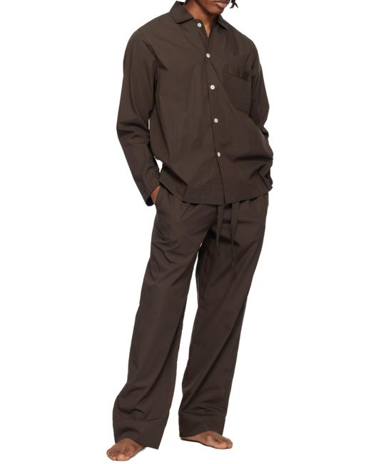 Tekla Brown Relaxed Tie-Waist Pants