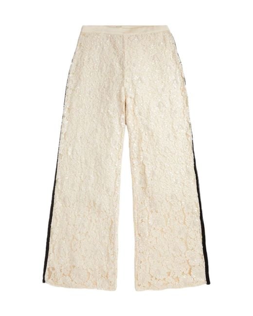 Polo Ralph Lauren Natural Lace-Sequin Trousers
