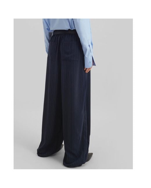 Frankie Shop Blue Striped Casual Pants