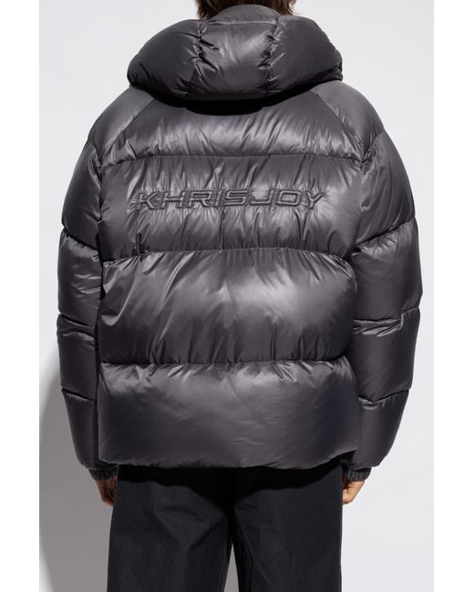 Khrisjoy Gray Logo-Embossed Padded Down Jacket for men