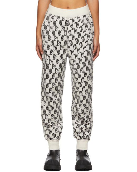we11done Multicolor Monogram Intarsia-Knit Track Pants