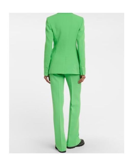 Gabriela Hearst Green Double-Breasted Virgin Wool Suit Jacket