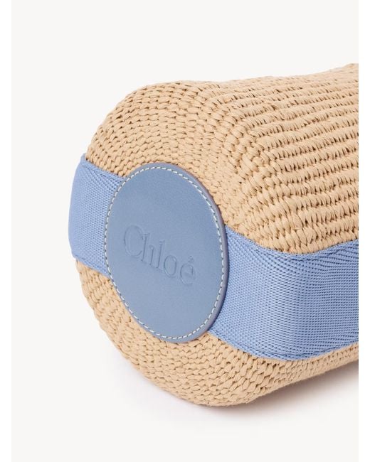 Chloé White Chloé Woody Drawstring Small Basket Bag