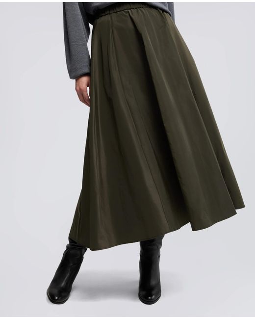 Aspesi Gray Elastic-Waist Flared Skirt