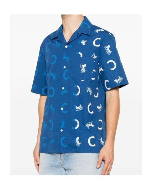 Céline Blue 'Bowling' Shirt With Pointed Collar And Front Button Closure for men