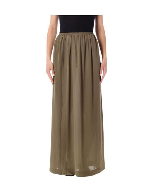 Frankie Shop Green Elastic Waist Midi Skirt