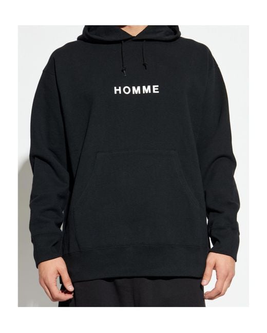 Comme des Garçons Blue Comme Des Garçons Homme Logo-Printed Drawstring Hoodie for men