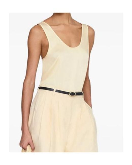 Anine Bing Natural Lea Sleeveless Top