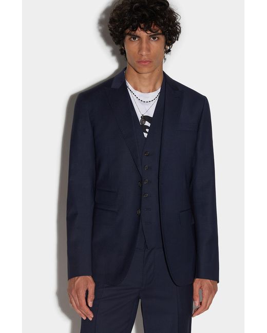 DSquared² Blue Single-Breasted Three-Piece Tailored Suit for men