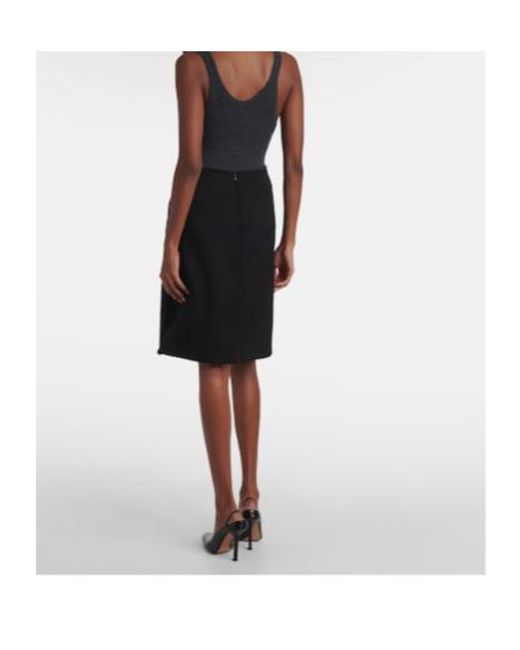 Calvin Klein Black Ribbed-Knit Wool Miniskirt