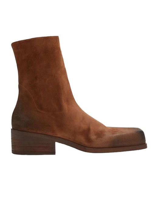 Marsèll Brown Marsèll Cassello Square Toe Ankle Boots for men