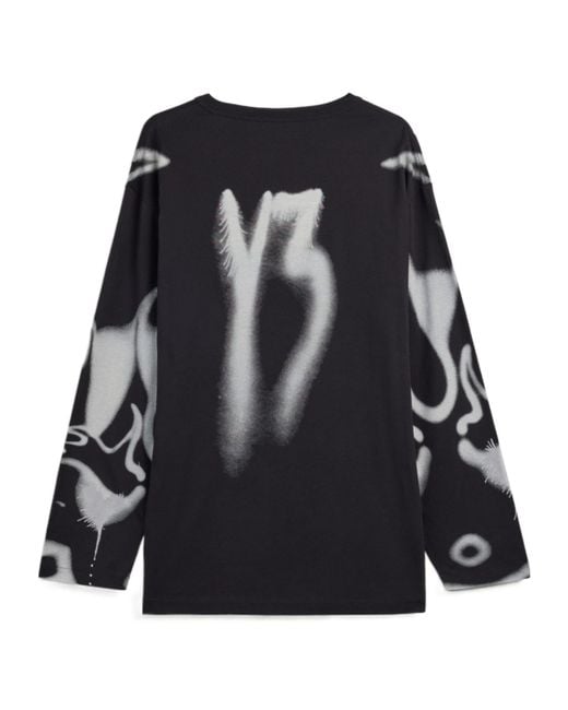 Y-3 Black Chito Graphic Long-Sleeve T-Shirt for men