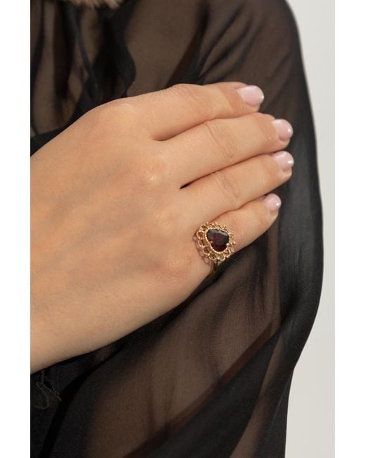Dolce & Gabbana White Heart-Shaped Ring
