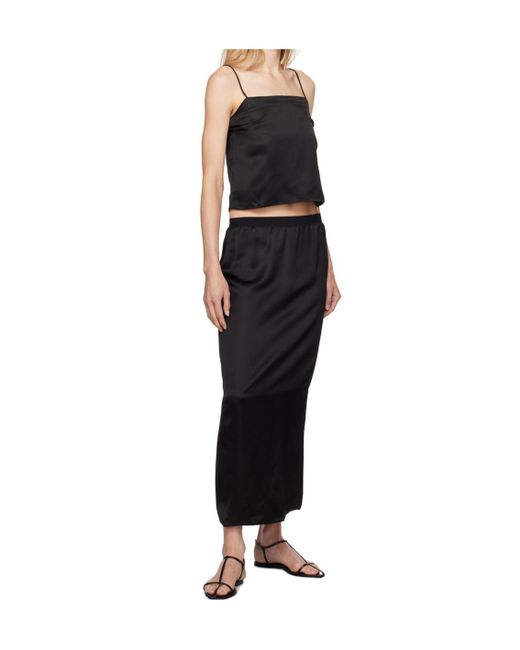 Wardrobe NYC Black Elastic Waist Midi Skirt