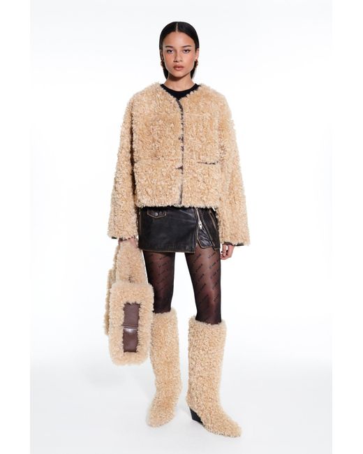 Stand Studio Natural Charmaine Reversible Faux-Shearling Jacket