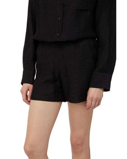 Anine Bing Black Koa Elastic Shorts