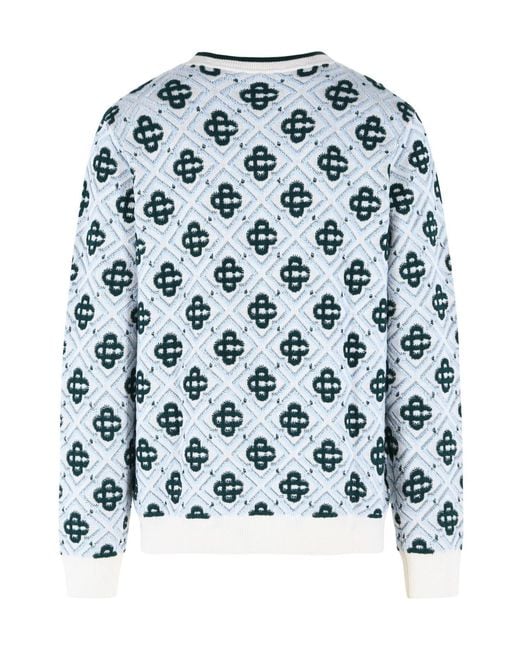 Casablanca Blue 'Monogram' Multi Wool Sweater for men