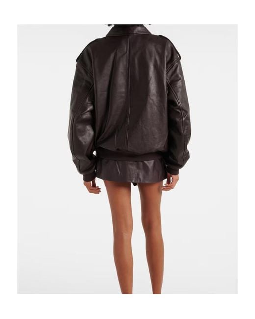 Frankie Shop Black Viper Leather Jacket