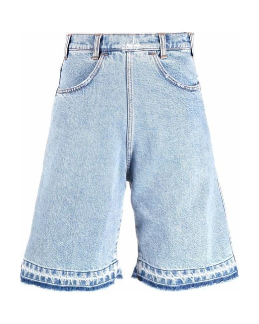 Philosophy Di Lorenzo Serafini Blue Denim Bermuda Shorts