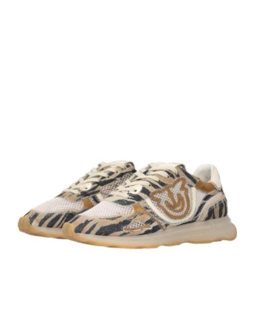 Pinko Multicolor Mesh Panel Patterned Sneakers