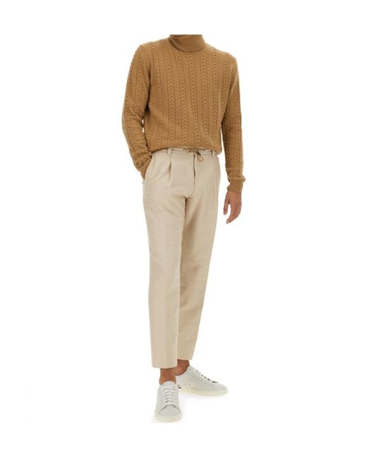 Boss Brown Boss Cable-Knit Roll Neck Jumper for men