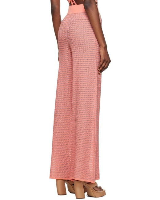 REMAIN Birger Pink Striped Elastic Waist Casual Pants