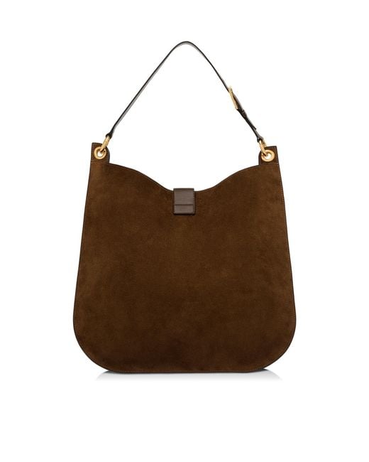 Tom Ford Brown Large T-Signature Shoulder Bag
