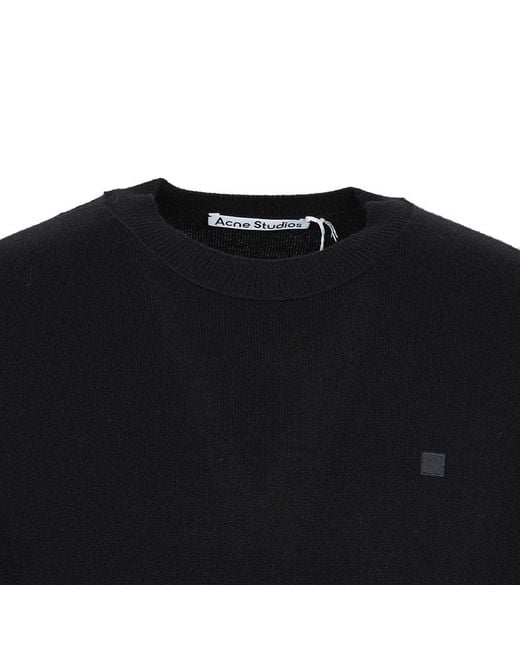 Acne Black Crew Neck Long-Sleeved Sweater for men