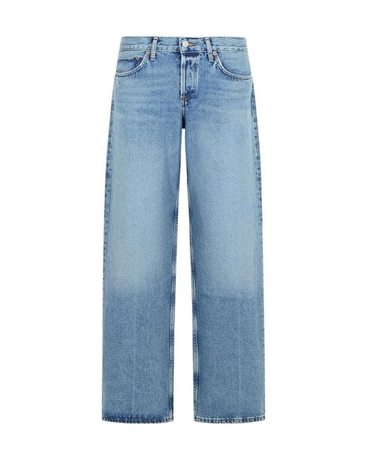 Agolde Blue Low-Waist Straight Jeans