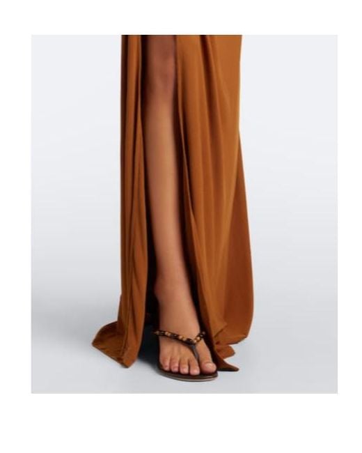 Christopher Esber Brown Helix Crystal Draped Gown