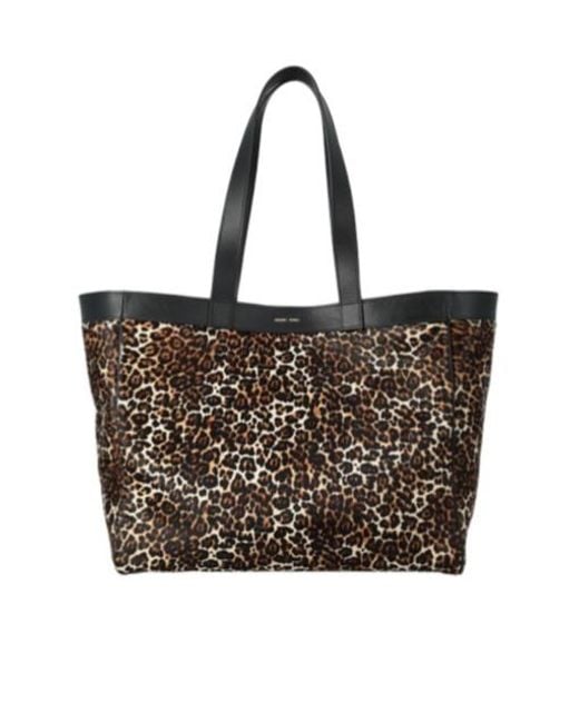 Anine Bing Black Medium Rio Leopard-Pattern Tote Bag