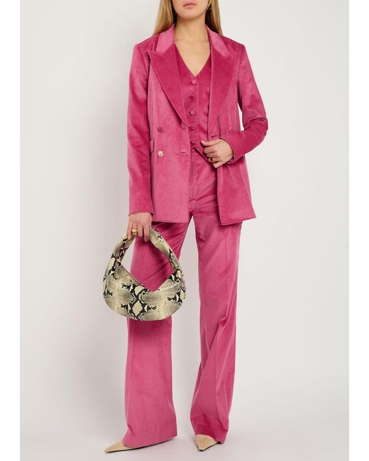 Gabriela Hearst Pink Vesta Straight-Leg Corduroy Trousers