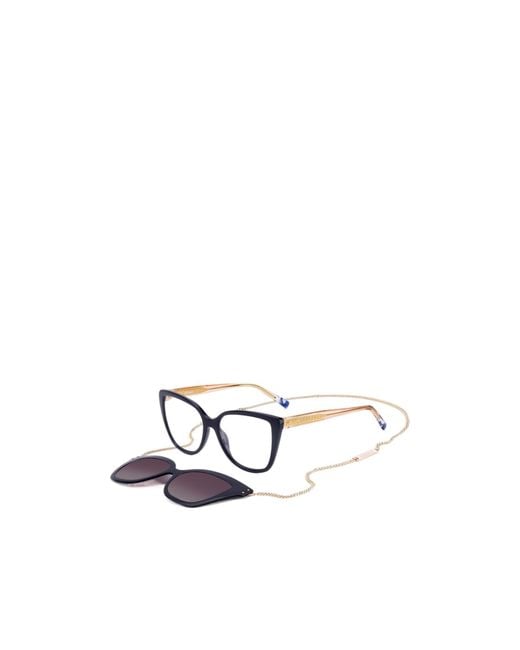 Missoni White Full-Frame Clip-On Sunglasses