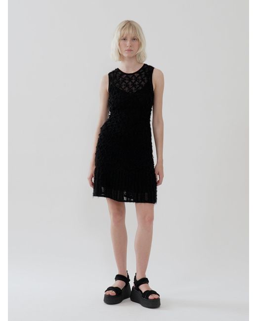 Chloé Black Chlo Lace Detailed Flared Mini Dress