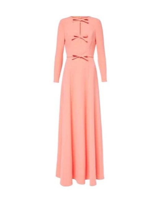 Carolina Herrera Pink Bow-Detail Crepe Gown