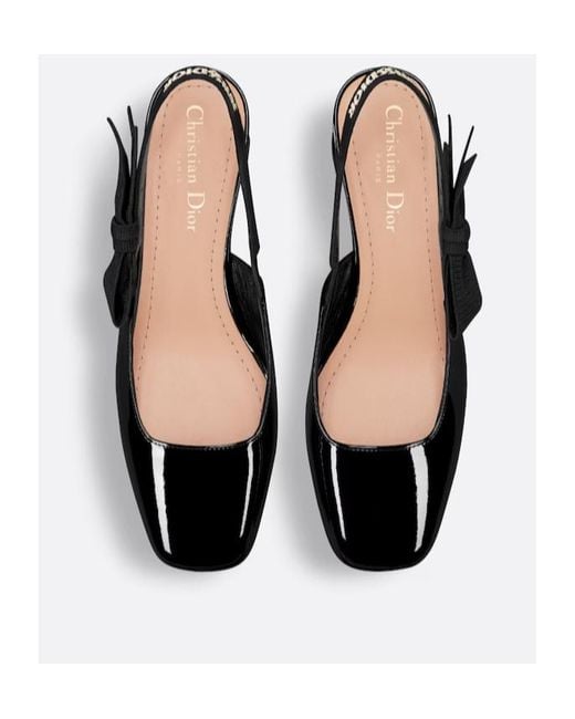 Dior Black Christian Bow Detailed Slingback Pumps