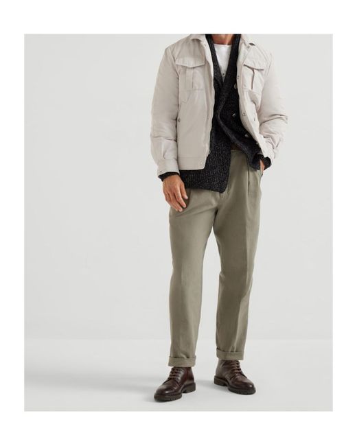 Brunello Cucinelli Multicolor Padded Flap-Pocket Jacket for men