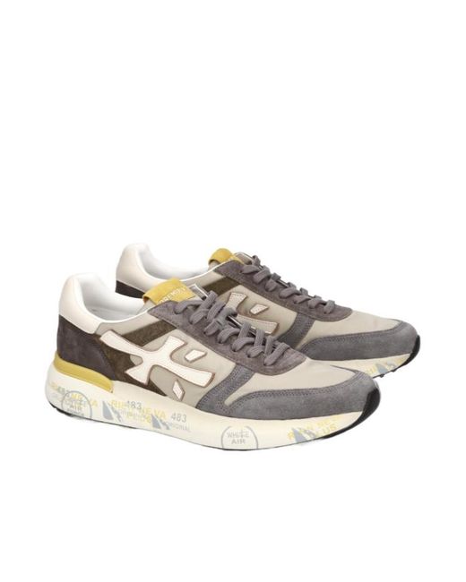 Premiata Gray Round-Toe Sneakers for men