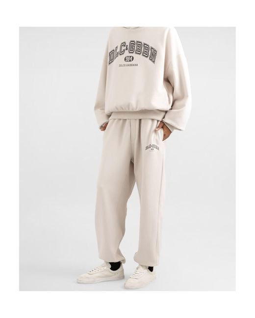 Dolce & Gabbana Gray Logo Printed Jersey Joggers for men