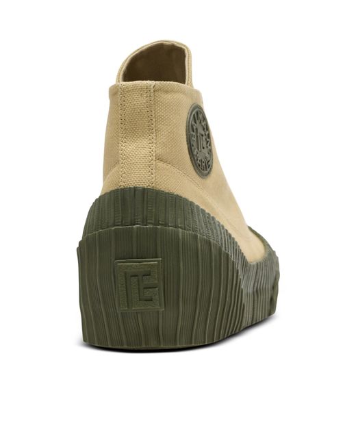 Balmain Green Riff Low Canvas Sneakers for men