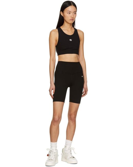 Anine Bing Black Logo-Print Sports Bra