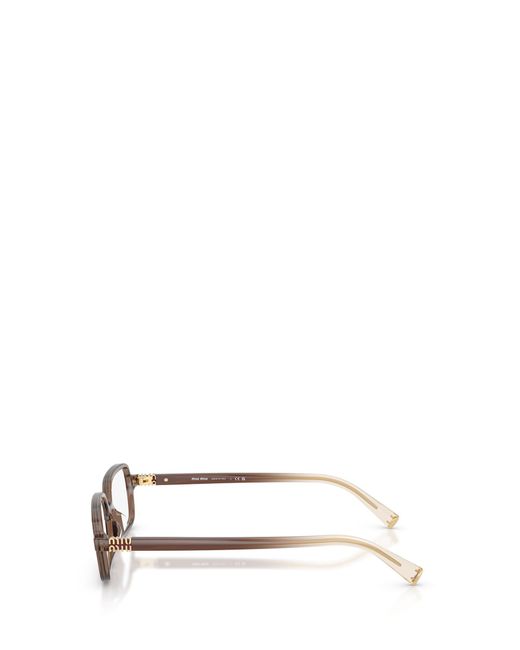 Miu Miu White Eyewear Miu Regard Pillow Frame Glasses