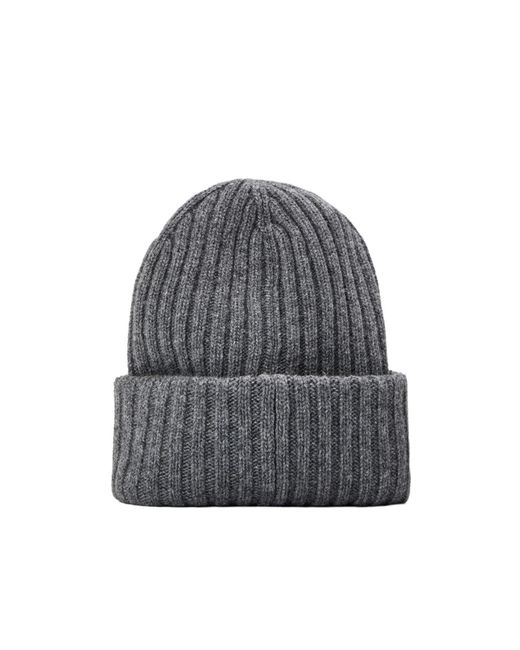 Ganni Gray Solid Knit Beanie